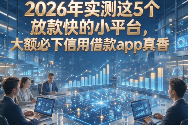 2026年实测这5个放款快的小平台，大额必下信用借款app真香！