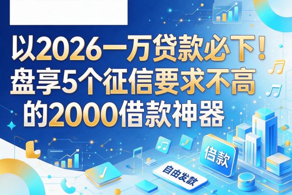 2026一万贷款必下！盘点5个征信要求不高的2000借款神器