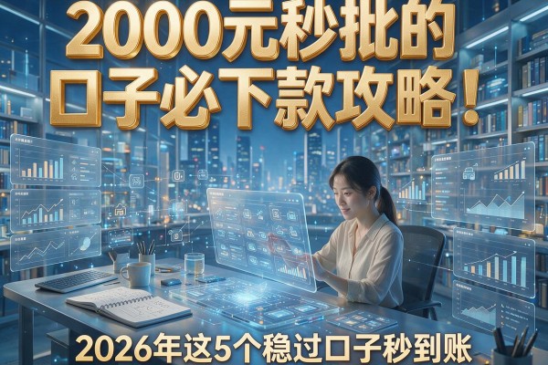 2000元秒批的口子必下款攻略!2026年这5个稳过口子秒到账