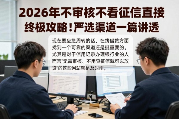 2026年不审核不看征信直接下款终极攻略!严选渠道一篇讲透!