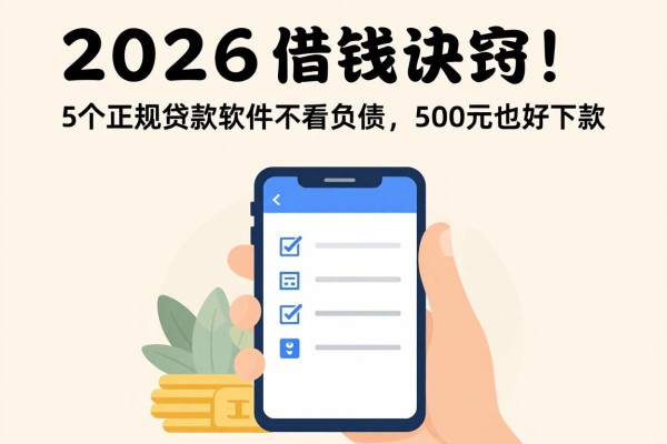 2026借钱诀窍!5个正规贷款软件不看负债,500元也好下款