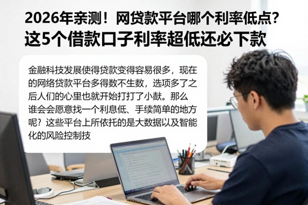 2026年亲测！网贷款平台哪个利率低点？这5个借款口子利率超低还必下款