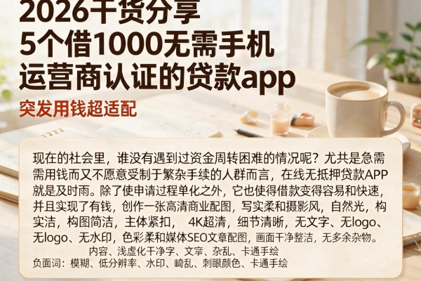 2026干货分享：5个借1000无需手机运营商认证的贷款app，突发用钱超适配