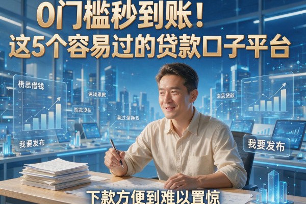 0门槛秒到账！这5个容易过的贷款口子平台，下款方便到难以置信