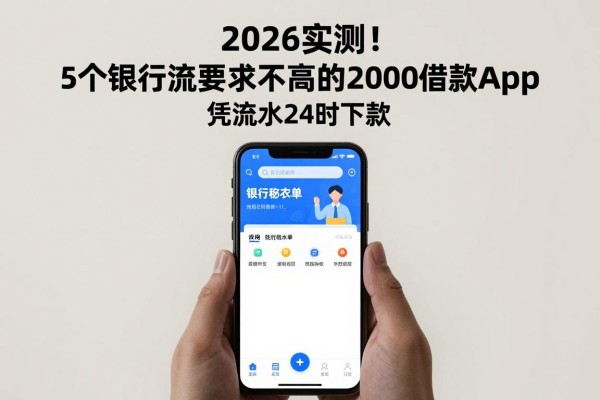 2026实测！5个银行流水要求不高的2000借款App，凭流水24小时下款