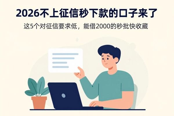 2026不上征信秒下款的口子来了！这5个对征信要求低、能借2000的秒批渠道快收藏