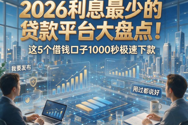 2026利息最少的贷款平台大盘点！这5个借钱口子1000秒极速下款，用过都说好