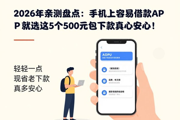 2026年亲测盘点：手机上容易借款的APP就选这5个，500元包下款真心安心！