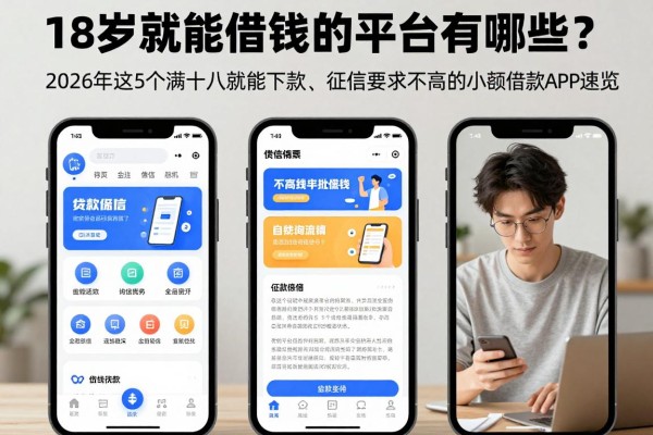 18岁就能借钱的平台有哪些?2026年这5个满十八就能下款、征信要求不高的小额借款APP速览