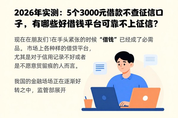 2026年实测:5个3000元借款不查征信的口子,有哪些好的借钱平台可靠不上征信?
