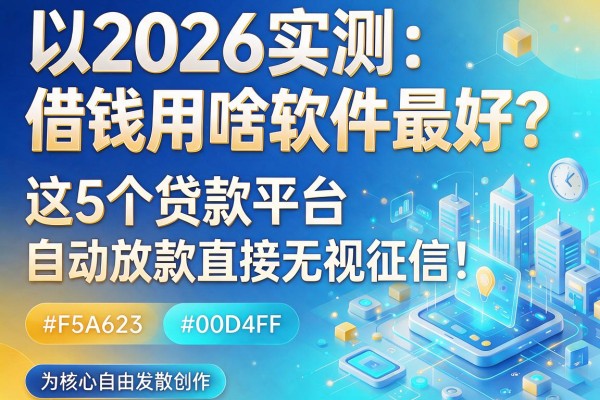 2026实测：借钱用啥软件最好？这5个贷款平台自动放款直接无视征信！