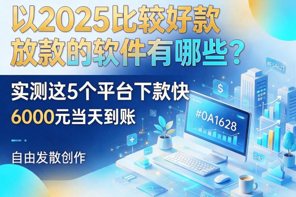 2025比较好放款的软件有哪些?实测这5个平台下款快,6000元当天到账