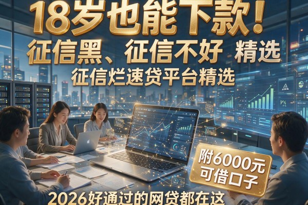 18岁也能下款！征信黑、征信不好、征信烂速贷平台精选，2026好通过的网贷都在这，附6000元可借口子