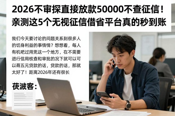2026不审核直接放款50000不查征信!亲测这5个无视征信借钱平台真的秒到账