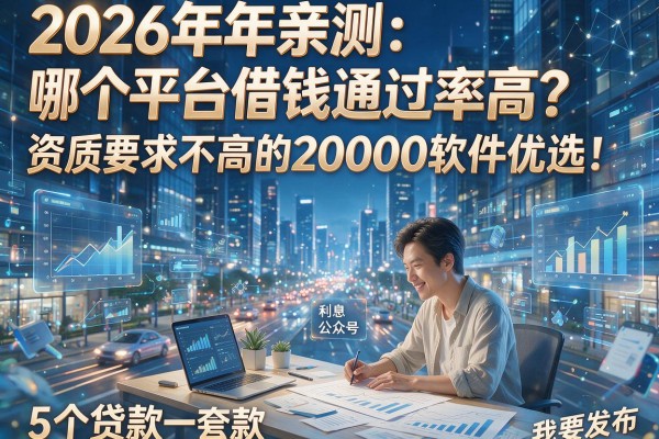 2026年亲测：哪个平台借钱通过率高？利息低、资质要求不高的5个贷款20000软件优选！