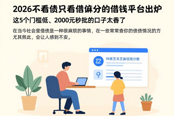 2026不看负债只看芝麻信用分的借钱平台出炉!这5个门槛低、2000元秒批的口子太香了