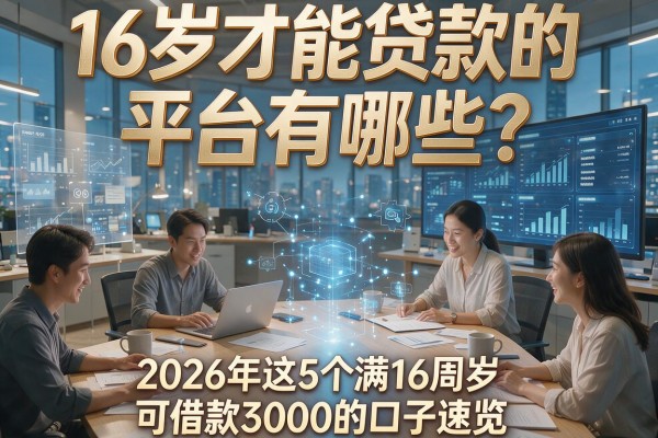 16岁才能贷款的平台有哪些?2026年这5个满16周岁可借款3000的口子速览