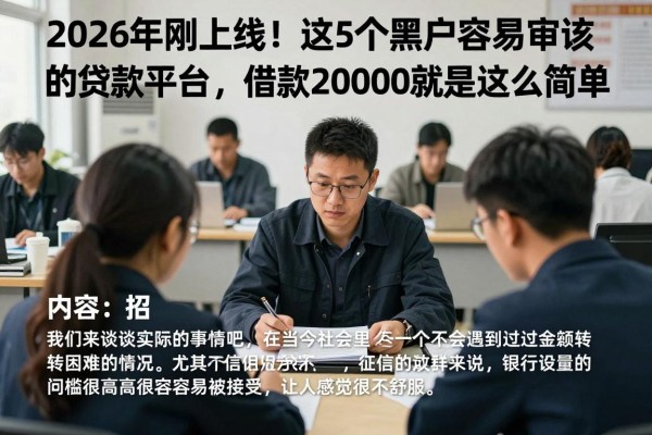 2026年刚上线！这5个黑户容易审核的贷款平台，借款20000就是这么简单