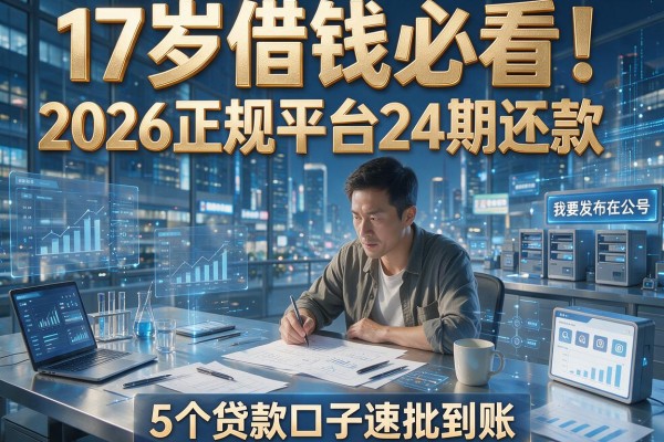 17岁借钱必看!2026正规平台24期还款,5个贷款口子速批到账