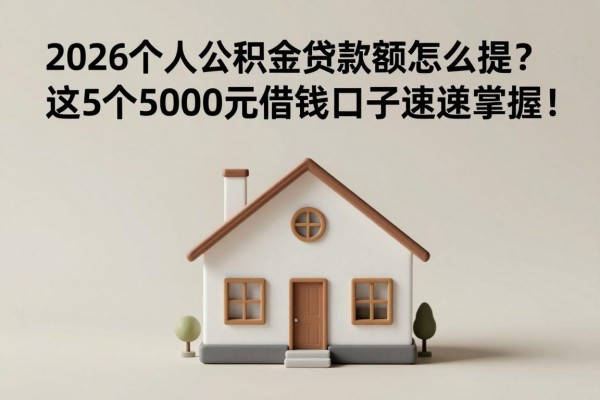 2026个人公积金贷款额怎么提?这5个5000元借钱口子速速掌握!