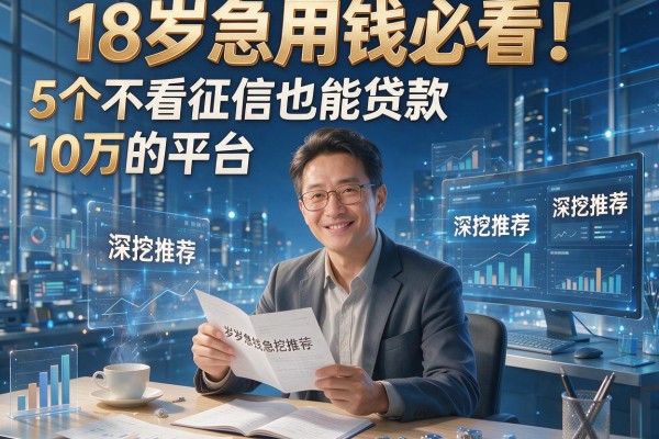 18岁急用钱必看！5个不看征信也能贷款10万的平台深挖推荐