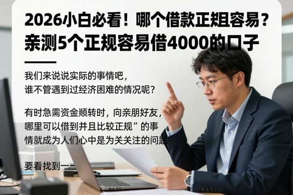 2026小白必看!哪个借款正规且容易?亲测5个正规容易借4000的口子