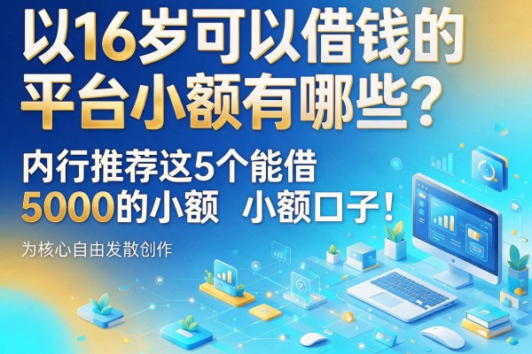 16岁可以借钱的平台小额有哪些?内行推荐这5个能借5000的小额口子!
