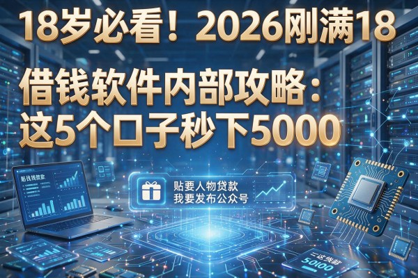 18岁必看!2026刚满18借钱软件内部攻略:这5个口子秒下5000