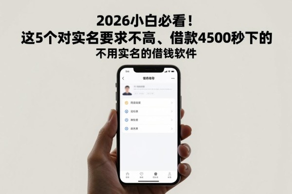 2026小白必看！这5个对实名要求不高、借款4500秒下的不用实名的借钱软件