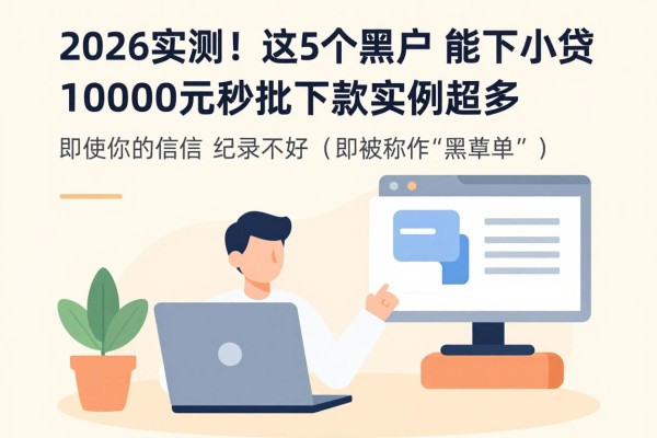 2026实测！这5个黑户能下的小额贷款软件，1000元秒批下款实例超多