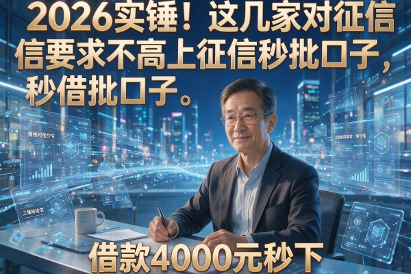 2026实锤！这几家对征信要求不高的上征信秒批口子，借款4000元秒下