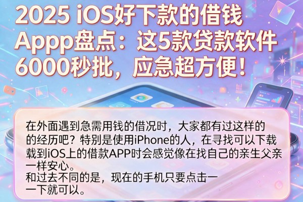 2025 iOS好下款的借钱App盘点：这5款贷款软件6000秒批，应急超方便！