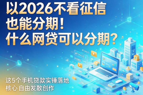 2026不看征信也能分期!什么网贷可以分期?这5个手机贷款实锤落地