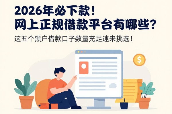 2026年必下款！网上正规借款平台有哪些？这五个黑户借款口子数量充足速来挑选！