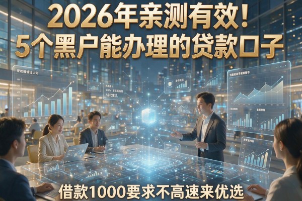 2026年亲测有效！5个黑户能办理的贷款口子，借款1000要求不高速来优选