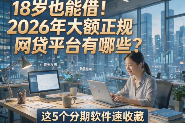 18岁也能借!2026年大额正规网贷平台有哪些?这5个分期软件速收藏