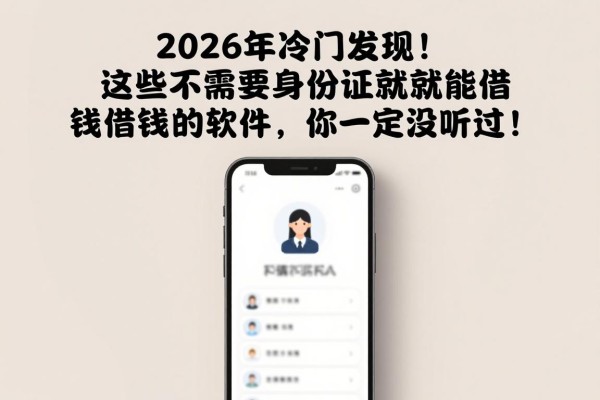 2026年冷门发现！这些不需要身份证就能借钱的软件，你一定没听过！