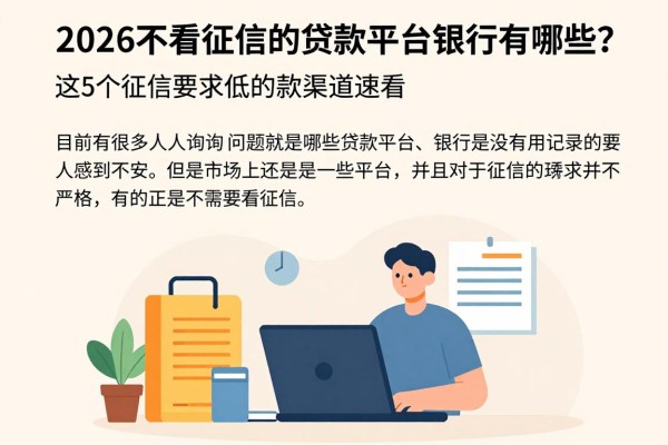 2026不看征信的贷款平台或银行有哪些？这5个征信要求低的借款渠道速看