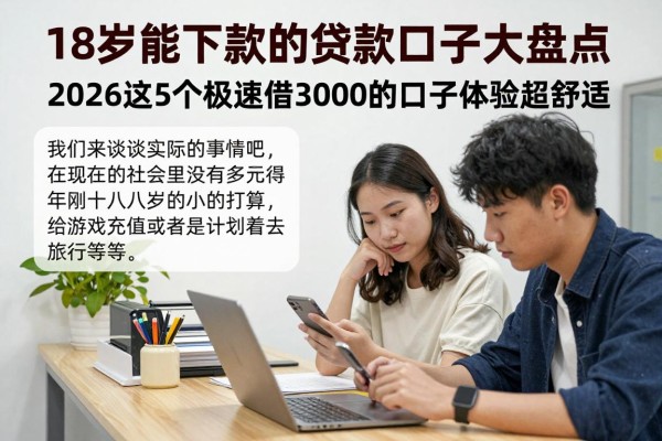 18岁能下款的贷款口子大盘点!2026这5个极速借3000的口子体验超舒适