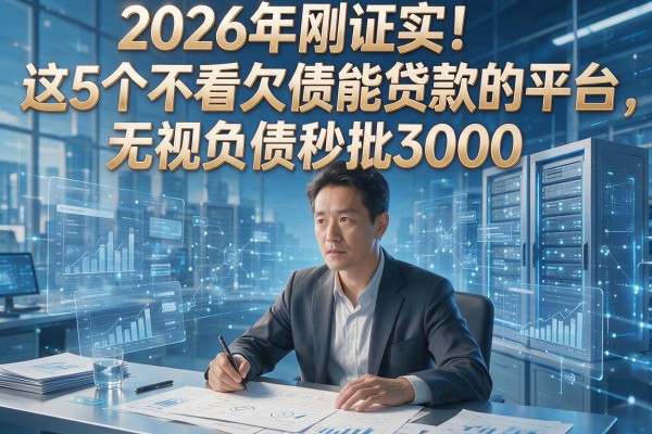 2026年刚证实！这5个不看欠债能贷款的平台，无视负债秒批3000