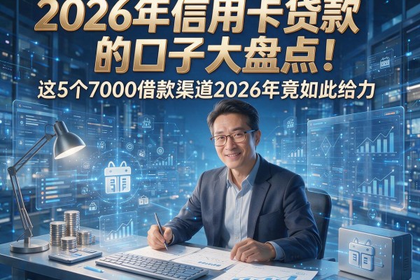 2026年信用卡贷款的口子大盘点!这5个7000借款渠道2026年竟如此给力