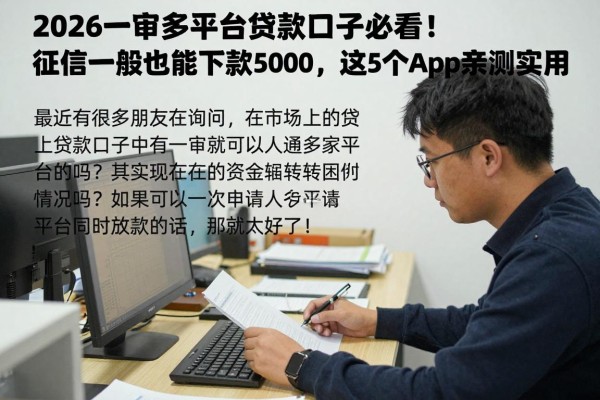 2026一审多平台贷款口子必看！征信一般也能下款5000，这5个App亲测实用