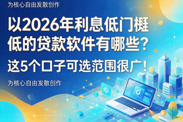 2026年利息低门槛低的贷款软件有哪些?这5个口子可选范围很广!
