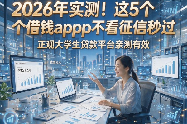 2026年实测！这5个借钱app不看征信秒过，正规大学生贷款平台亲测有效