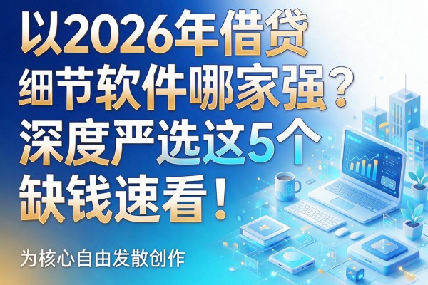 2026年借贷软件哪家强？深度严选这5个，缺钱速看！
