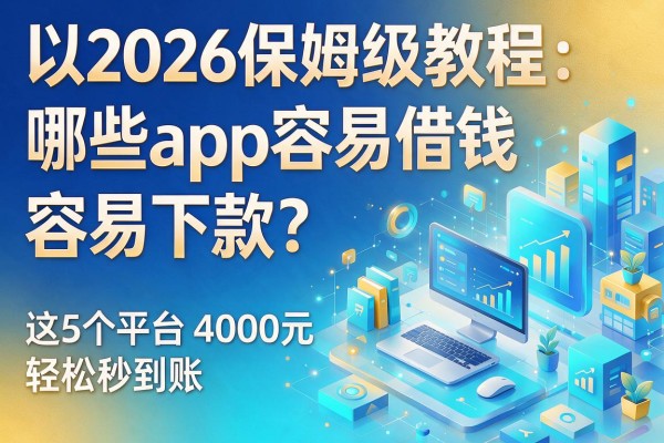 2026保姆级教程：哪些app容易借钱容易下款？这5个平台4000元轻松秒到账