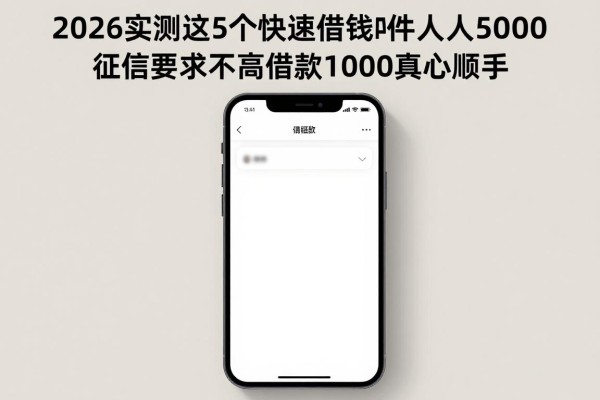 2026实测这5个快速借钱app软件人人5000，征信要求不高借款1000真心顺手