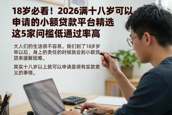 18岁必看!2026满十八岁可以申请的小额贷款平台精选,这5家门槛低通过率高