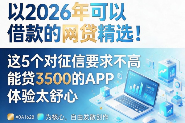 2026年可以借款的网贷精选！这5个对征信要求不高、能贷3500的APP，体验太舒心