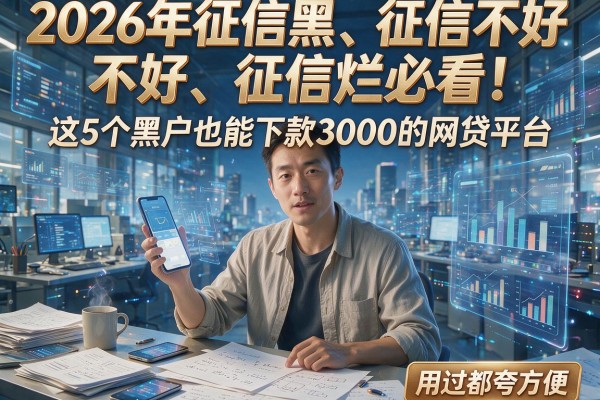 2026年征信黑、征信不好、征信烂必看！这5个黑户也能下款3000的网贷平台，用过都夸方便